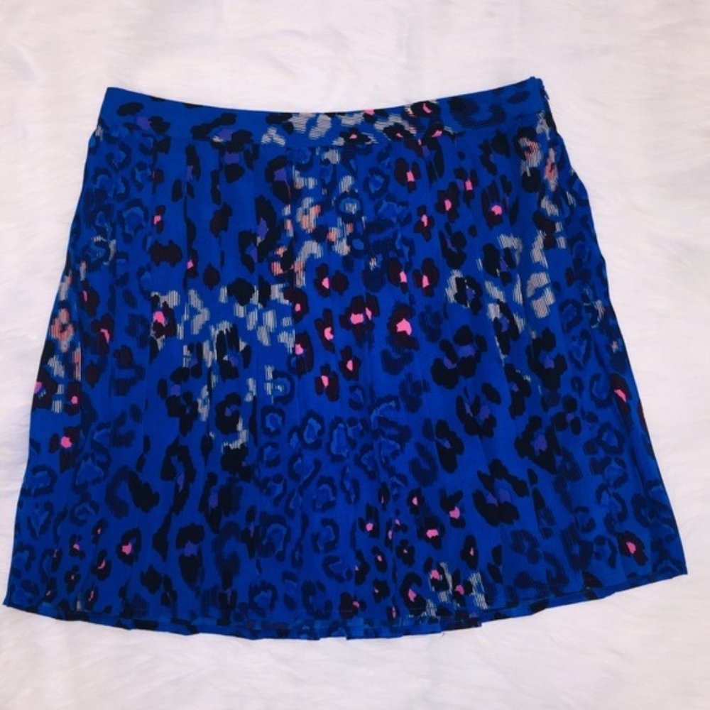 Lily White Skirt Short Mini Pleated Blue Black NWT